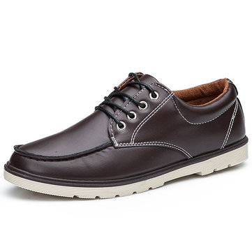 Casual chaussures hommes dentelle extérieure de la mode en cuir bout rond de oxfords plat