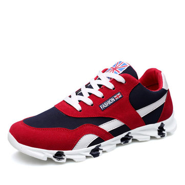 Les hommes chaussures de sport en plein air mode casual plat respirant lacets maille chaussures de sport