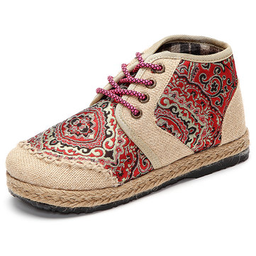 Top hautes chaussures femmes courtes bottes casual tricot dentelle extérieur jusqu'à la cheville plat