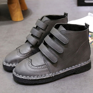 Bottes courtes femmes casual om slip en cuir de mode en plein air chaussures plates