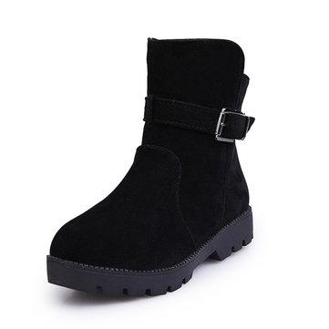Taille nous 5-12 doublure en fausse fourrure bout rond cheville bottes chaudes courtes