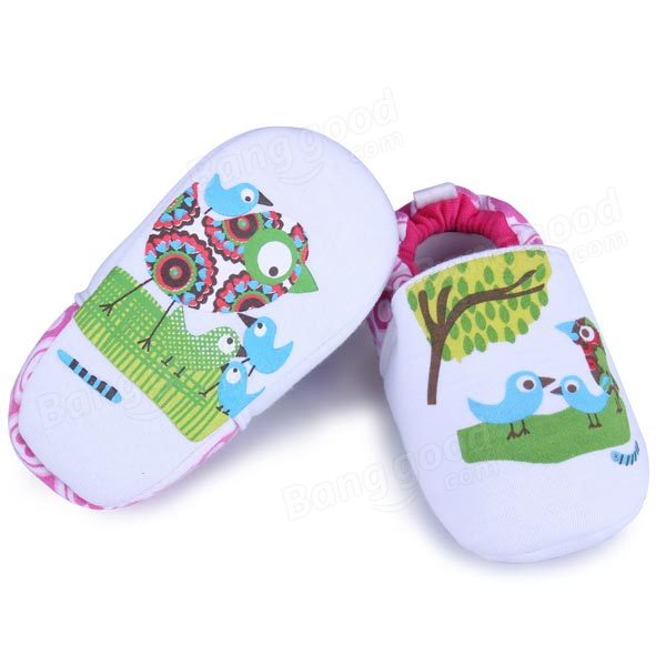 Bébé oiseaux de bande dessinée chaussures de prewalker infantile apprentissage douce chaussures
